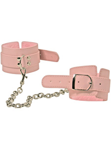  Grrl Toyz Pink Plush Ankle Cuffs W/ Chain