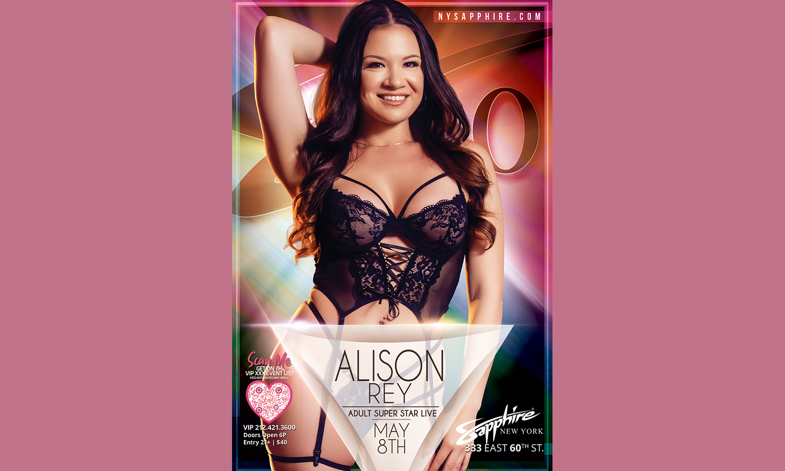 Alison Rey Headlines Sapphire 60 in NYC This Friday